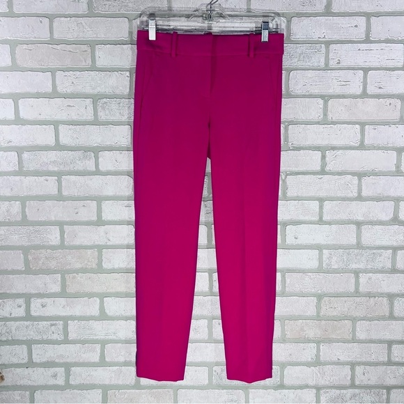 J. Crew NWT Cameron Slim Cropped Festive Pink Tailored Trousers Size 2 - Picture 3 of 8